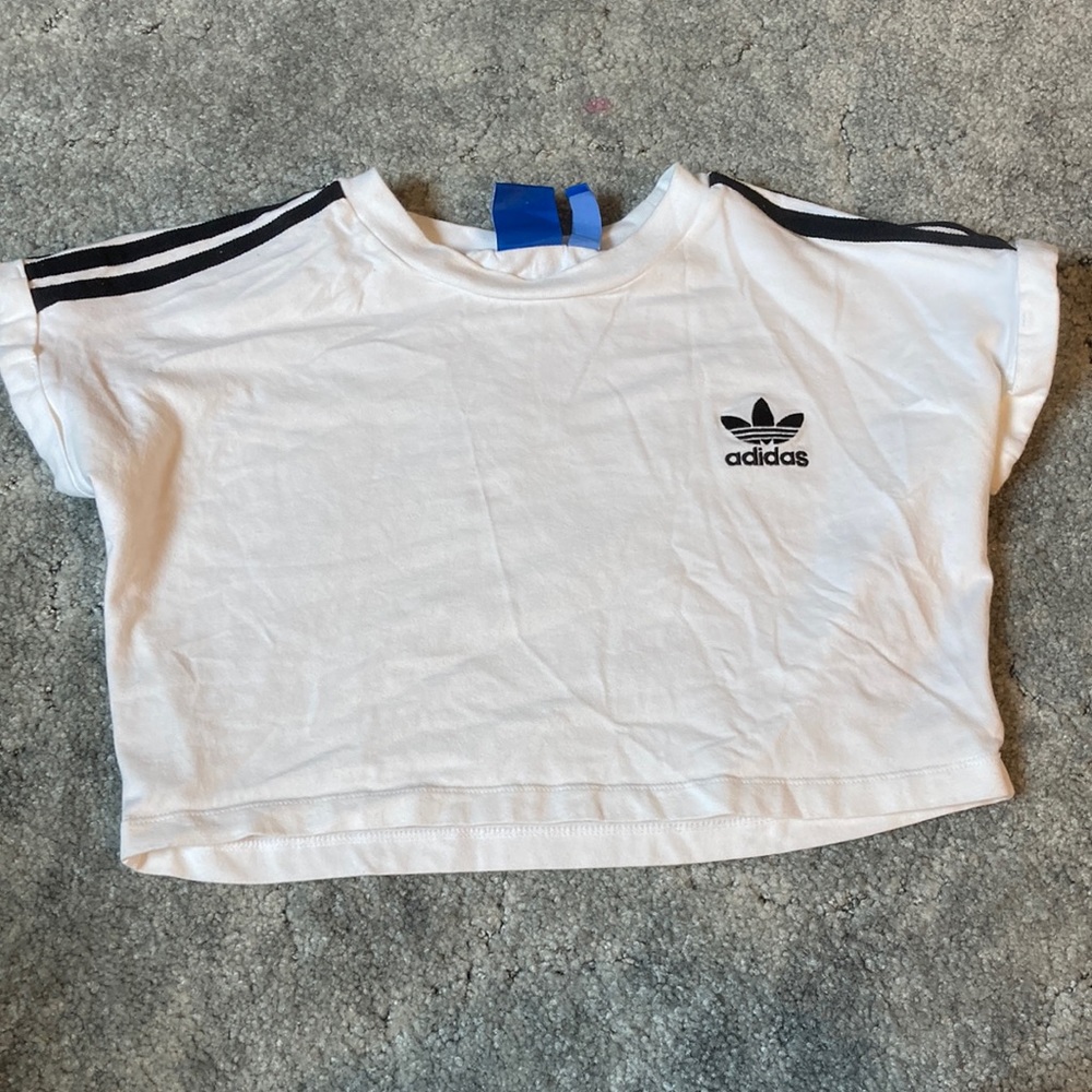 White Adidas Crop Top size M